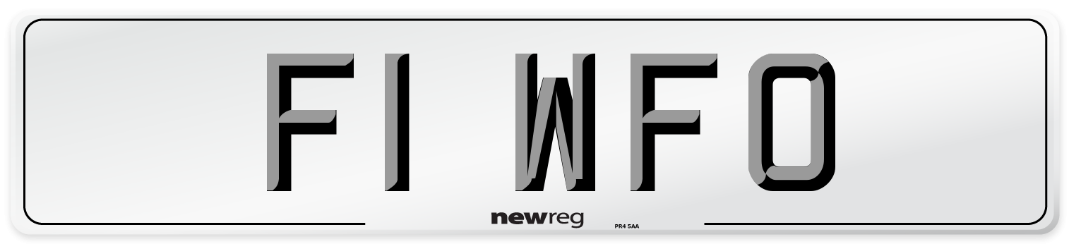 F1 WFO Number Plate from New Reg